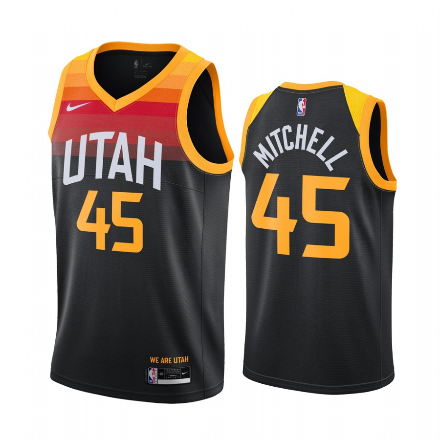 Men Utah Jazz #45 Mitchell black Game Nike NBA Jerseys->green bay packers->NFL Jersey